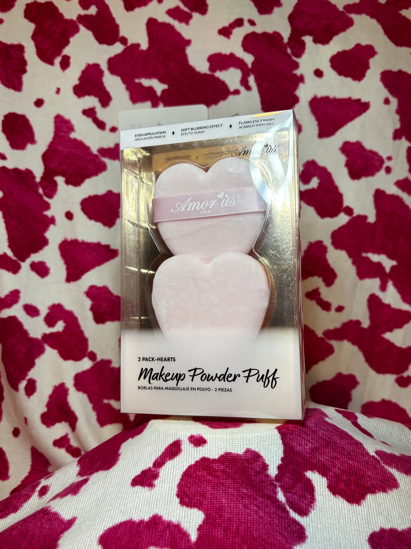 Amorus 2 pack heart shaped puff